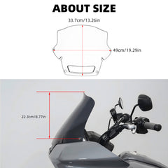 Front 9" Windshield Motorcycle Low Rider ST Windscreen For Harley Softail Low Rider ST/FXLRST 2023+&El Diablo FXRST 2022-2024