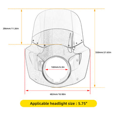 Front Headlight Fairing w/15" 11" Windshield For Harley Softail Low Rider S FXDLS 2020-2023