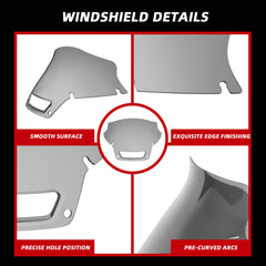Front 9" Windshield Motorcycle Low Rider ST Windscreen For Harley Softail Low Rider ST/FXLRST 2023+&El Diablo FXRST 2022-2024