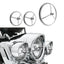 Harley 7" Headlight Lights 4.5" Passing Fog Lamp Visor Trim Ring Bezel Cover