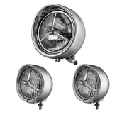 Tri Bar Bullet Style Chrome Headligh With Visor