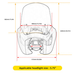 Front Headlight Fairing W/15" Windshield For Dyna 2006-2017 T-Sport 2000-2003