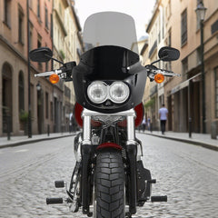 Fat Bob Windshield 15" Windscreen Dyna Fat Bob Motorcycle Double Lamp Fairing Only For Harley Dyna Fat Bob FXDF 2008-2017