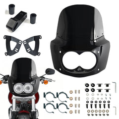 Fat Bob Windshield 11" Windscreen Dyna Fat Bob Motorcycle Double Lamp Fairing Only For Harley Dyna Fat Bob FXDF 2008-2017