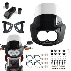 Fat Bob Windshield 11" Windscreen Dyna Fat Bob Motorcycle Double Lamp Fairing Only For Harley Dyna Fat Bob FXDF 2008-2017