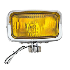 Motorcycle LED Square Headlight With Visor Bottom Mount - Chrome Headlamp Universal Fit Harley Chopper Suzuki Kawasaki