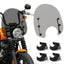 15" Motorcycle Windshield with 4 Quick-Release Fork Clamps, Smoke Windscreen Deflector for Harley Softail Street Bob FXBB FXBBS Standard FXST Low Rider FXLR, Dyna FXD FXDB FXDL FXDC FXCW