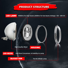 Motorcycle 7" LED Classic Headlight