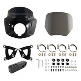 Front Headlight Fairing W/15" 11" Windshield For Dyna FXD FXDB FXDC FXDL 2006-2017