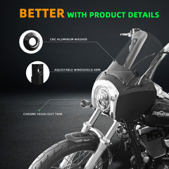 Front Headlight Fairing W/15" Windshield For Dyna 2006-2017 T-Sport 2000-2003