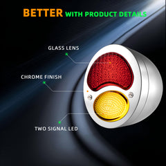 Motorcycle LED Taillight For Harley Chopper Bobber Cafe Racer Duolamp Vintage Rear Stop Tail Lamp Brake Running Light