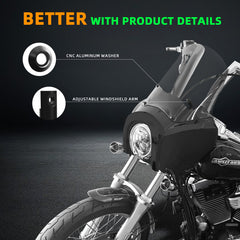 Front Headlight Fairing W/15" Windshield For Dyna 2006-2017 T-Sport 2000-2003