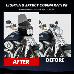 Fat Bob Windshield 15" Windscreen Dyna Fat Bob Motorcycle Double Lamp Fairing Only For Harley Dyna Fat Bob FXDF 2008-2017