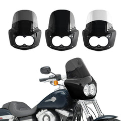 Fat Bob Windshield 11" Windscreen Dyna Fat Bob Motorcycle Double Lamp Fairing Only For Harley Dyna Fat Bob FXDF 2008-2017