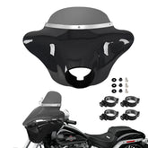 Batwing Fairing Windscreen Smoke/Clear Windshield Chrome/Black Trim With Dyna Brackets For Harley Dyna Glide FXDC 2006-14 FXD Street Bob FXBB Low Rider S FXDLS