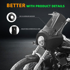 Front Headlight Fairing W/15" Windshield For Dyna 2006-2017 T-Sport 2000-2003