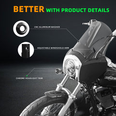 Front Headlight Fairing W/15" Windshield For Dyna 2006-2017 T-Sport 2000-2003