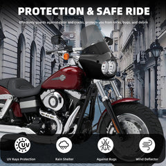 Fat Bob Windshield 15" Windscreen Dyna Fat Bob Motorcycle Double Lamp Fairing Only For Harley Dyna Fat Bob FXDF 2008-2017
