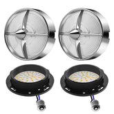 Retro Turbine 3 1/4" Screw-In Turn Signal Lens With LED & 1156 Plug For Harley Heritage Road King Electra Glide