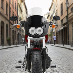 Fat Bob Windshield 11" Windscreen Dyna Fat Bob Motorcycle Double Lamp Fairing Only For Harley Dyna Fat Bob FXDF 2008-2017