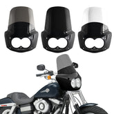 Fat Bob Windshield 15" Windscreen Dyna Fat Bob Motorcycle Double Lamp Fairing Only For Harley Dyna Fat Bob FXDF 2008-2017