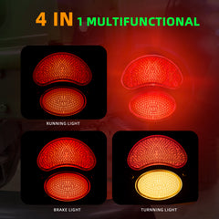 Motorcycle LED Taillight For Harley Chopper Bobber Cafe Racer Duolamp Vintage Rear Stop Tail Lamp Brake Running Light