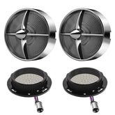 Retro Turbine 3 1/4" Screw-In Turn Signal Lens With LED & 1157 Plug For Harley Heritage Road King Electra Glide