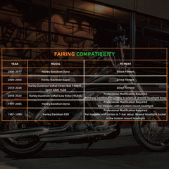 Front Headlight Fairing W/15" Windshield For Dyna 2006-2017 T-Sport 2000-2003