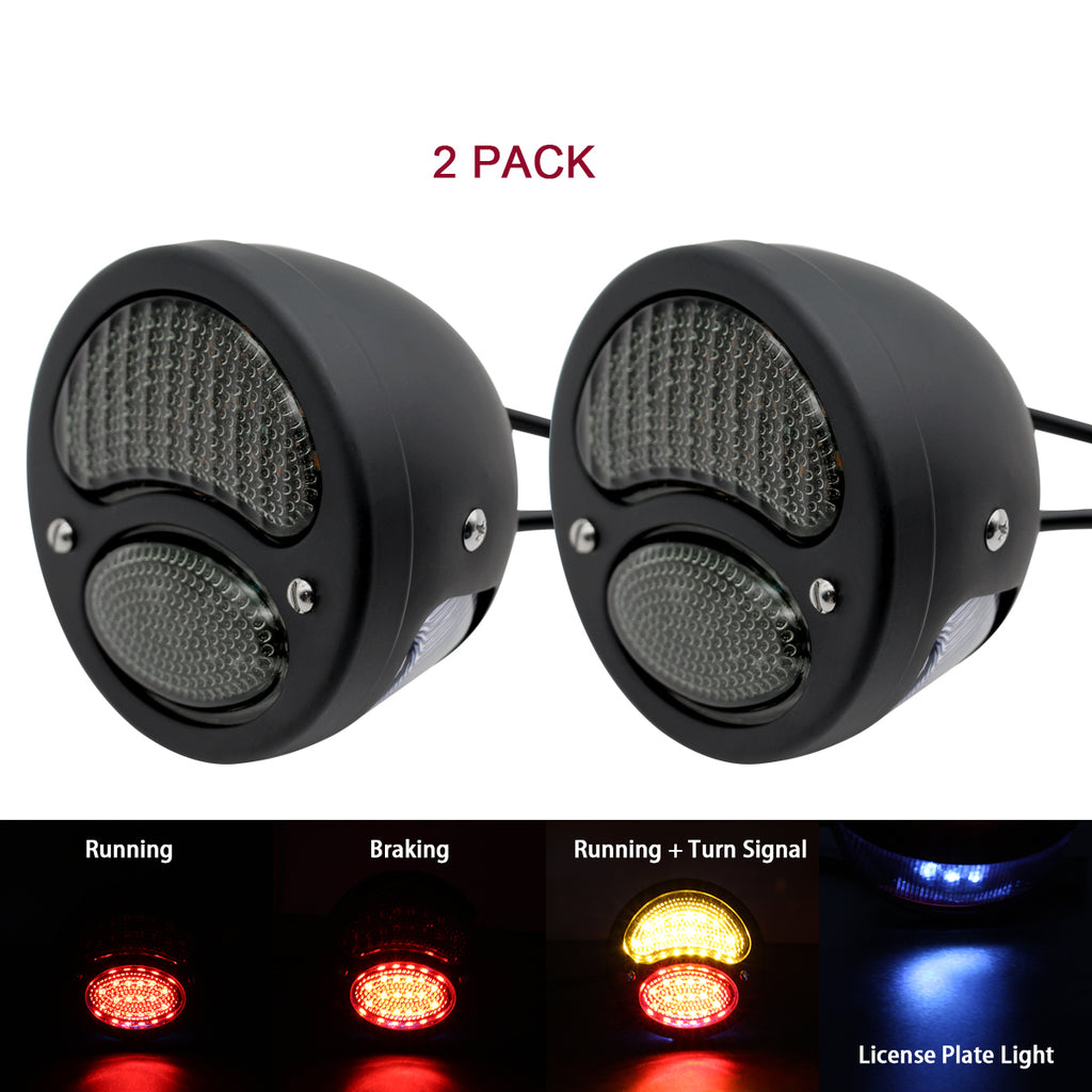 Motorcycle LED Tail Light with Turn Signals Brake Lights for 12V Ford Model A Hot Rod Street Rod Rat Rod Classic Custom Cars Trucks
