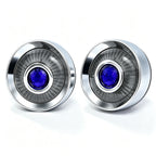 2" Blue Dot Turn Signal Light Lens Cover for Harley Softail Street Road Glide Fat Boy Sportster Dyna Deluxe 2PCS Replacement Tail Light Caps Clip On Chromed Aluminum Bezel