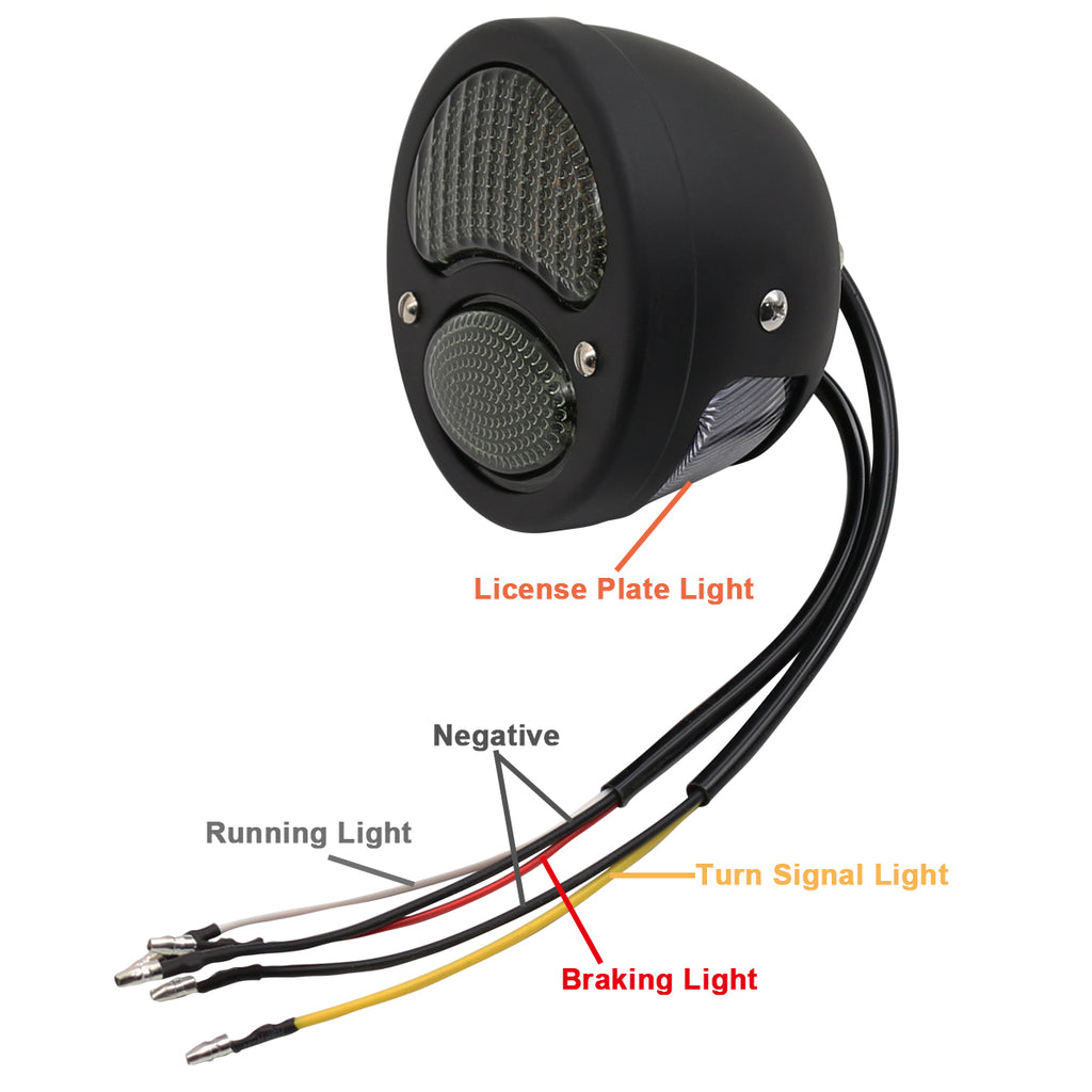 Motorcycle LED Tail Light with Turn Signals Brake Lights for 12V Ford Model A Hot Rod Street Rod Rat Rod Classic Custom Cars Trucks