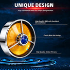 3 1/4" Blue Dot Turn Signal Light Lens Cover for Harley Touring Road Glide Road King Electra Glide Heritage Softail Fatboy Springer 2PCS Tail Light Caps Screw-in Chromed ABS Bezel