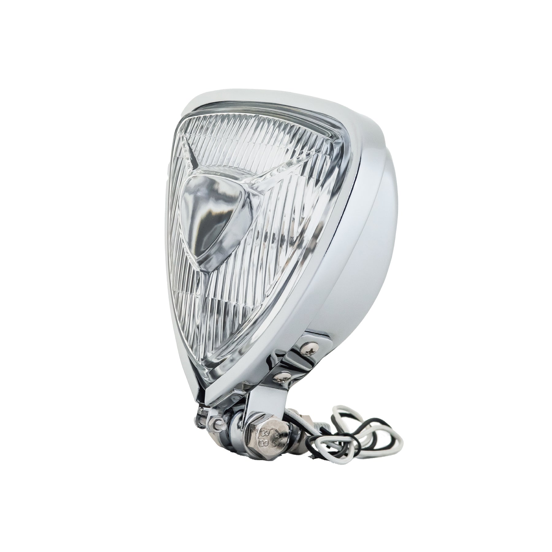 Motorcycle LED Headlight CustomTriangle Front Spotlight Vintage Head-Lamp Secondary image