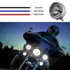 Tri Bar Bullet Style Chrome Headligh With Visor