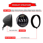 Motorcycle 5.75" LED  Visor Headlight with DRL