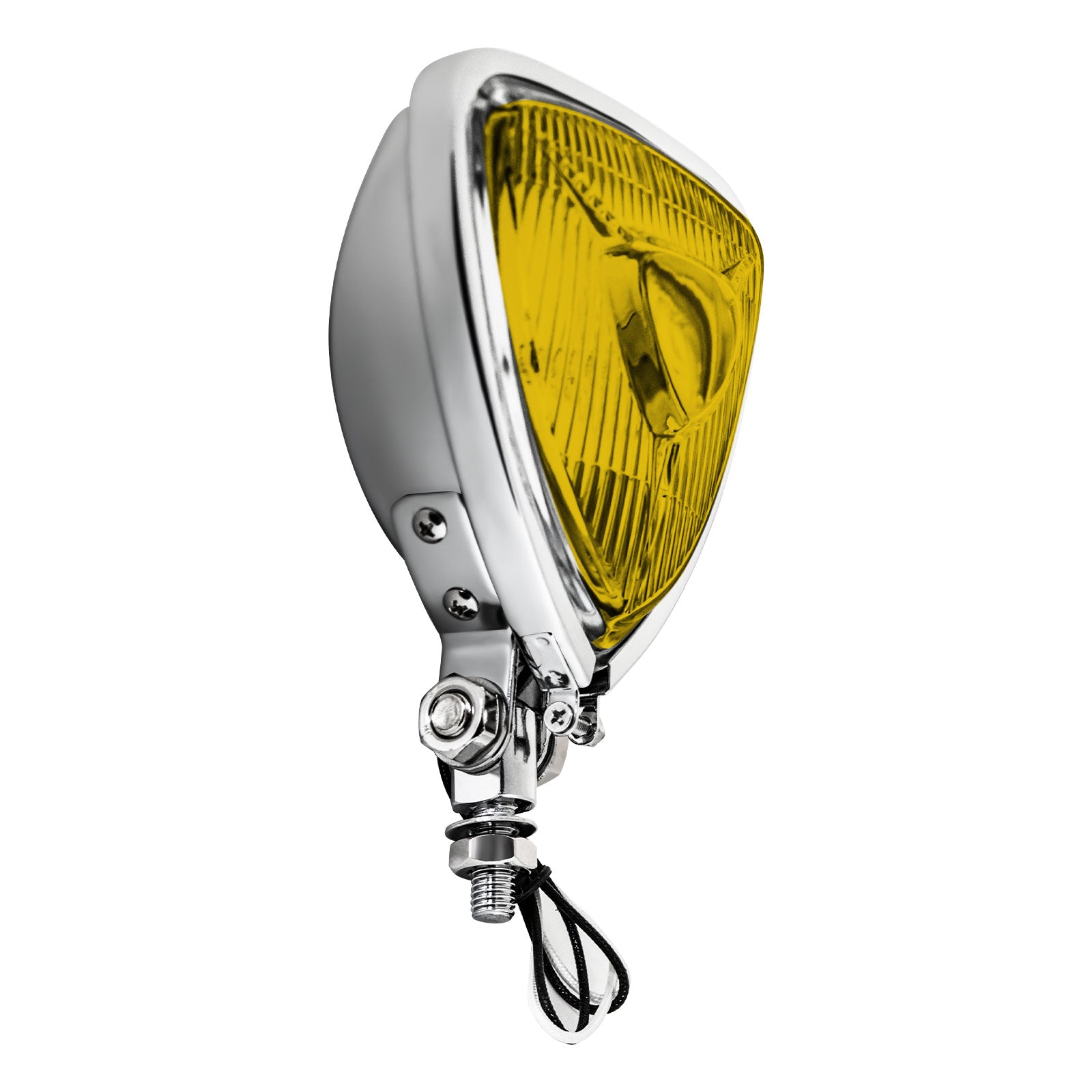 Motorcycle LED Headlight CustomTriangle Front Spotlight Vintage Head-Lamp