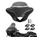 Motorcycle Batwing Fairing Windshield W/6"Smoke Windscreen For Harley Street Bob FXBB 2006-2022