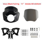 Motorcycle 7" Headlight Fairing with 11" Smoke Windshield Windscreen & Mounting Kits For Harley Touring Road King FLHR 1994-2023, Road King Special FLHRXS 2017-2025