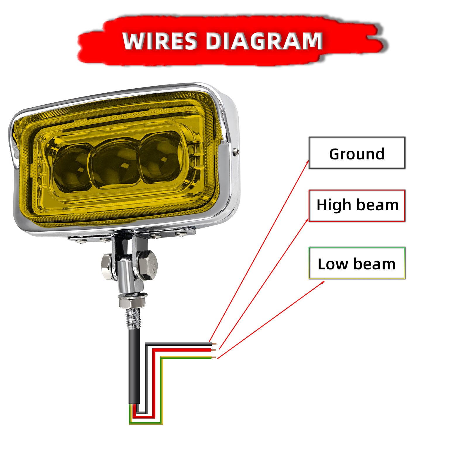 Motorcycle LED Square Headlight