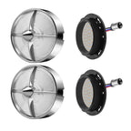Retro Turbine 3 1/4" Screw-In Turn Signal Lens With LED & 1157 Plug For Harley Heritage Road King Electra Glide