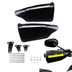 2X Motorcycle Handguards Hand Guards Shield with LED Lights Windproof for Harley