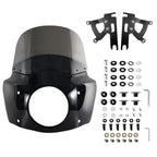 Fat Boy 11" 15" Windshield Road Warrior Fairing Air Deflector Fit 7" Headlight For Harley Fat Boy FLSTF 2000-2017