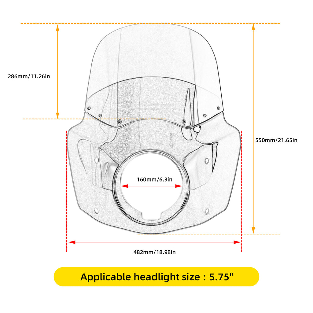 Front Headlight Fairing w/15" 11" Windshield For Harley Softail Low Rider S FXDLS 2020-2023