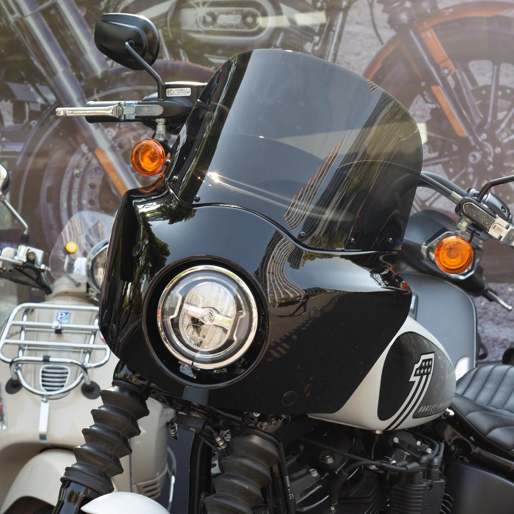 Softail Street Bob Front Fairing W/15" 11" Windshield For Harley Softail Street Bob FXBB FXBBS 2018-2024, Softail Standard FXST 2020-2024