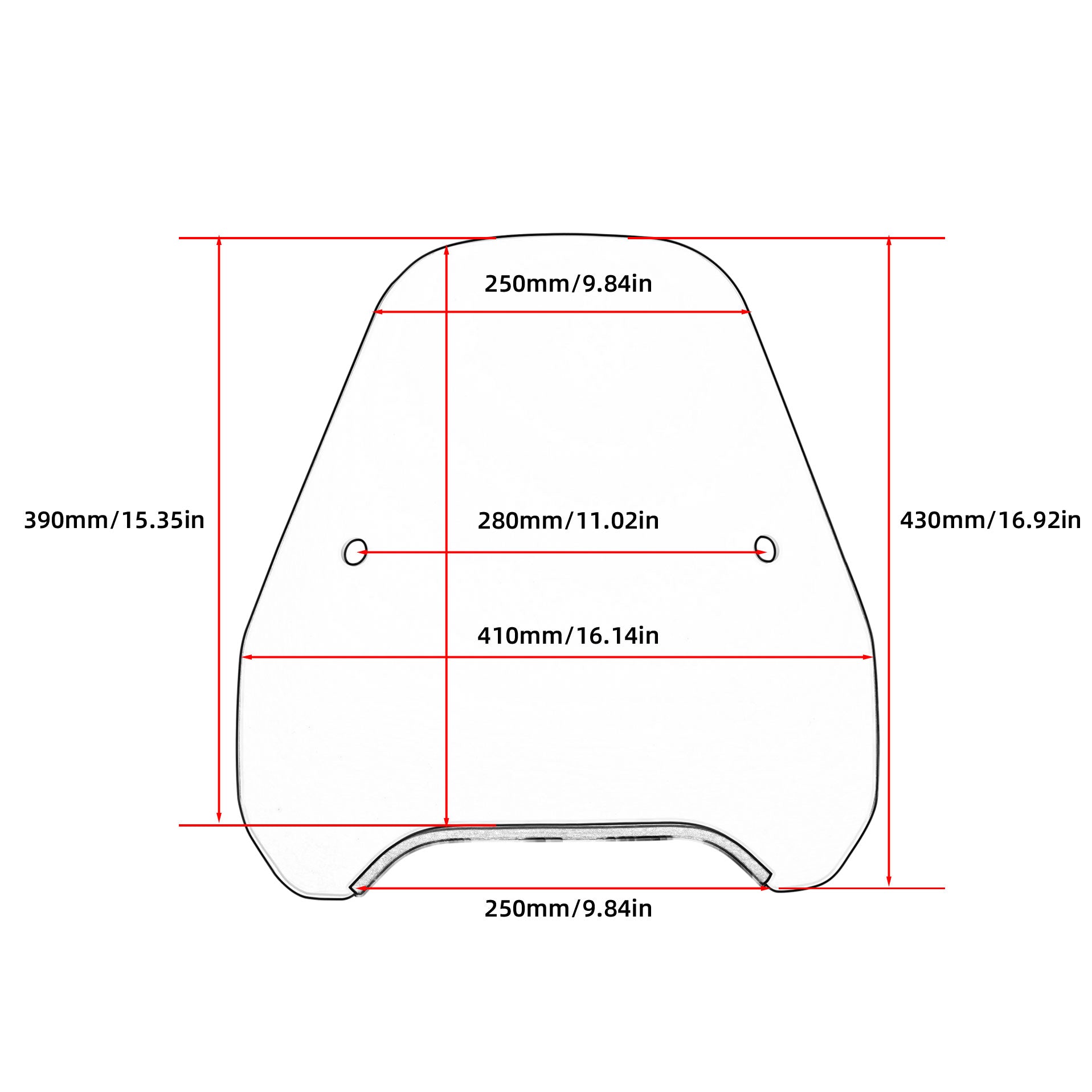 15“ Motorcycle Windshield Universal For Harley Davidson Honda Kawasaki Suzuki Triumph Yamaha Indian Victory