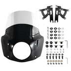 Fat Boy 11" 15" Windshield Road Warrior Fairing Air Deflector Fit 7" Headlight For Harley Fat Boy FLSTF 2000-2017