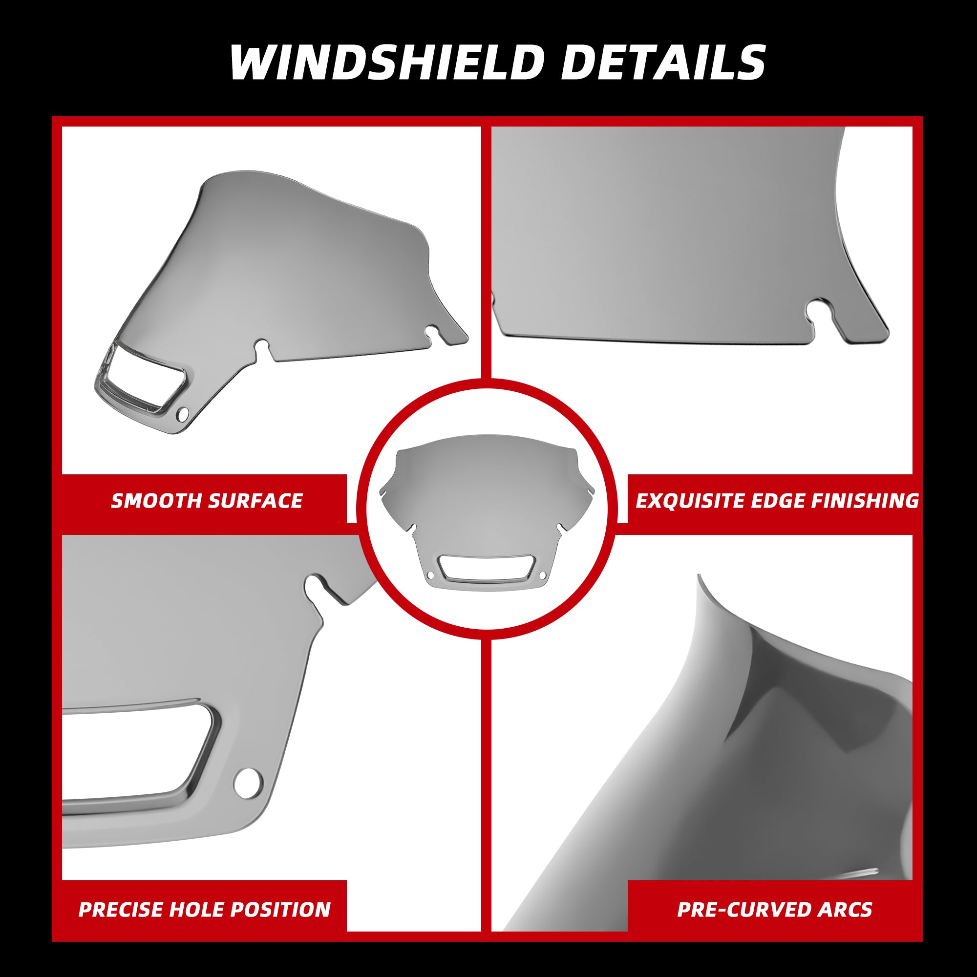 Front 9" Windshield Motorcycle Low Rider ST Windscreen For Harley Softail Low Rider ST/FXLRST 2023 FXRST 2022-2024