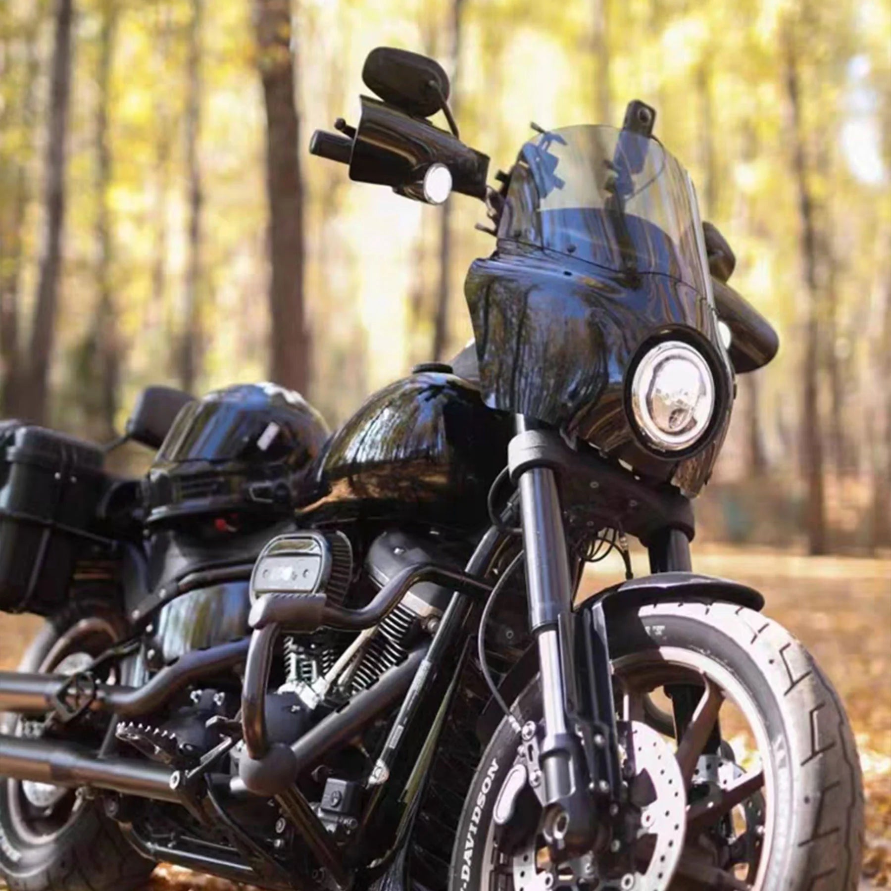 Front Headlight Fairing W/15" 11" Windshield For Dyna FXD FXDB FXDC FXDL 2006-2017