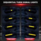 2X Motorcycle Handguards Hand Guards Shield with LED Lights Windproof for Harley