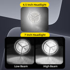 Tri Bar Bullet Style Chrome Headligh with Visor